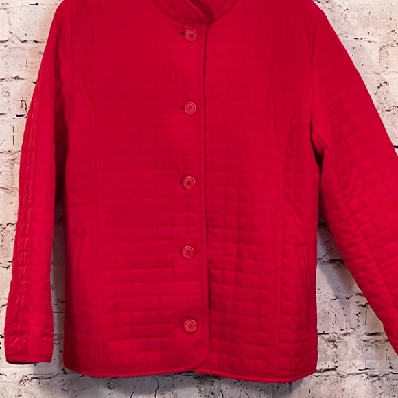 Womens Utex Design Red Button Up Jacket Size Large - Picture 2 of 7